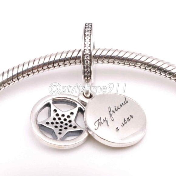 Authentic PANDORA Friendship Star Dangle - 792148EN23 - Picture 4 of 9